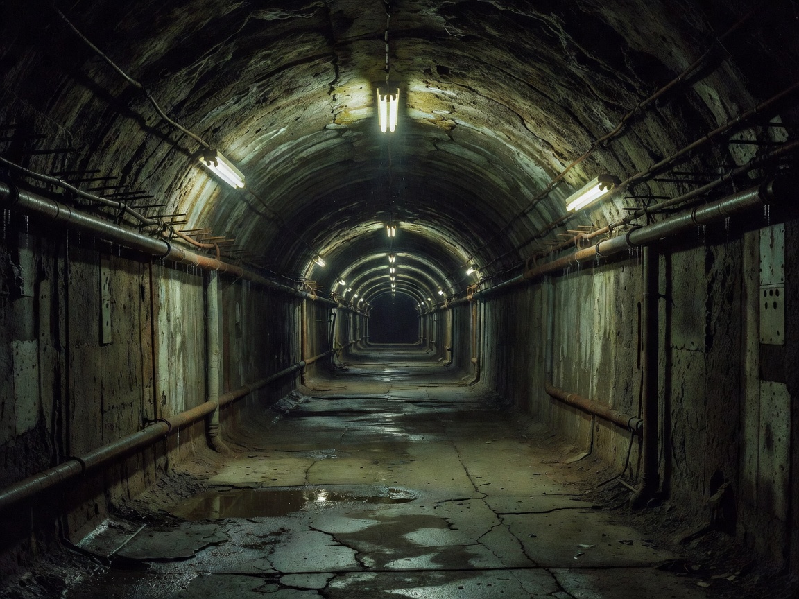 Concrete subterranean cold war tunnel structure in Beijing
