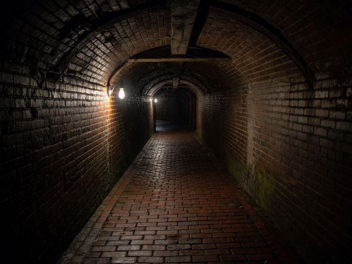 Subterranean brick arches beneath Seattle pioneer square